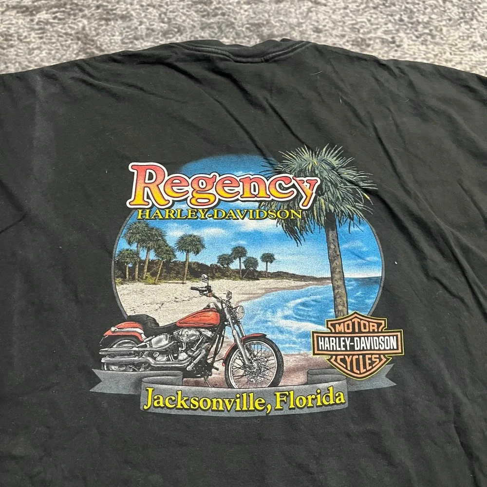 Vintage Harley Davidson Dragon T Shirt Mens 3XL Black Grunge Biker 2001 - Picture 4 of 10